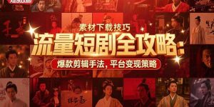 流量短剧全攻略:素材下载技巧,爆款剪辑手法,平台变现策略-网创项目