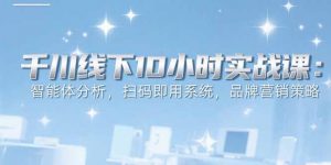 6月千川线下10小时实战课：智能体分析，扫码即用系统，品牌营销策略-网创项目