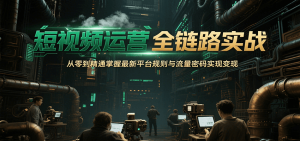 短视频运营全链路实战，从零到精通掌握最新平台规则与流量密码实现变现-网创项目