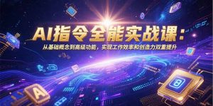 AI指令全能实战课:从基础概念到高级功能,实现工作效率和创造力双重提升-网创项目
