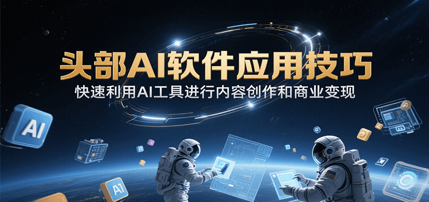 头部AI软件应用技巧，快速利用AI工具进行内容创作和商业变现-网创项目