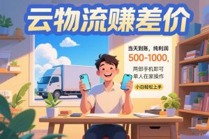 云物流赚差价 当天到账纯利润500-1000 两部手机即可 可单人在家操作 小…-网创项目