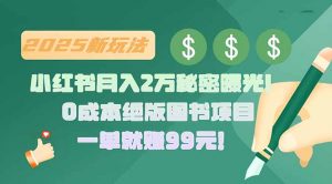 小红书月入2万秘密曝光！绝版图书项目，一单就赚99元！-网创项目