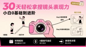 30天轻松拿捏镜头表现力,小白0基础到进阶-网创项目