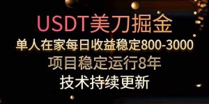 USDT美刀掘金，单人每日收益800-3000，稳定运行8年-网创项目