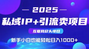 2025网创尽头项目，私域IP+引流，新手小白也能在家日入1000+-网创项目