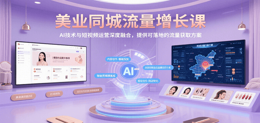 美业同城流量增长课，AI技术与短视频运营深度融合，提供可落地的流量获取方案-网创项目