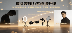 镜头表现力系统提升课，30天突破镜头恐惧实现自信蜕变，塑造独一无二表现风格-网创项目