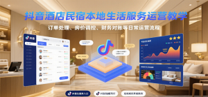 抖音酒店民宿本地生活服务运营教学，订单处理、房价调控、财务对账等日常运营流程-网创项目