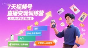 7天视频号直播变现训练营,带你从0到1解锁视频号直播创富-网创项目