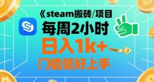 steam搬砖项目每周2小时日入1k+收益核心玩法，手把手教你，门槛低好上手-网创项目