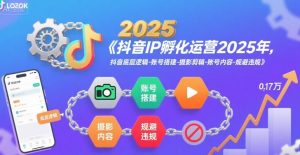 抖音IP孵化运营2025年，抖音底层逻辑-账号搭建-摄影剪辑-账号内容-规避违规-网创项目