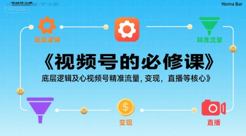 视频号的必修课，视频号的底层逻辑及核心视频号精准流量，变现，直播等核心-网创项目