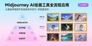Midjourney AI绘画工具全流程应用，从基础界面操作到高级创作-附配套资料-网创项目