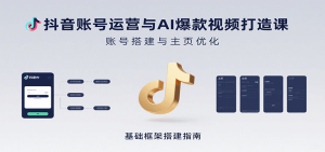 抖音账号运营与AI爆款视频打造课：含账号搭建、运营及多种AI特效视频制作方法-网创项目