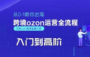 OZON入门到高阶全流程，从0-1助你出海，跨境ozon运营全流程-网创项目