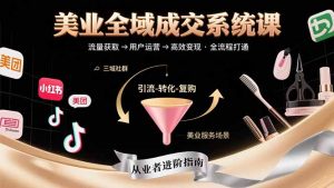 美业全域成交系统课程：帮助美业从业者打通从流量获取到高效变现全流程-网创项目