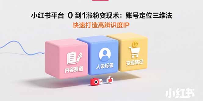 小红书平台0到1涨粉变现术：账号定位三维法，快速打造高辨识度IP-网创项目