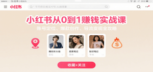 小红书从0到1赚钱实战课：账号定位、 爆款创作 、导流变现全攻略-网创项目