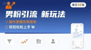 男粉引流新玩法，操作逻辑非常简单，单日10张轻轻松松-网创项目