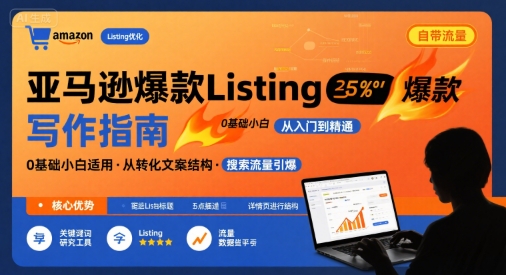 亚马逊爆款Listing写作方法，亚马逊0基础小白也能写爆款自带流量的Listing-网创项目
