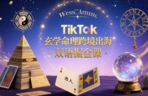 TikTok玄学命理跨境出海双语掘金课,手把手教你用命理知识精准直击海外用户痛点-网创项目