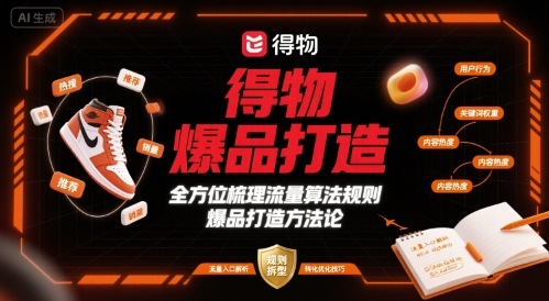 得物爆品打造，全方位梳理得物流量算法规则爆品打造规则-网创项目