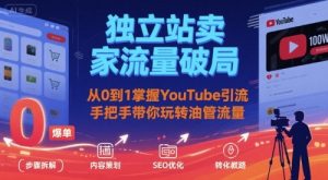 独立站卖家流量破局：从0到1掌握YouTube引流，手把手带你玩转油管流量-网创项目