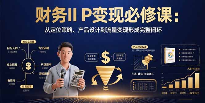 财务IP变现必修课：从定位策略、产品设计到流量变现形成完整闭环-网创项目