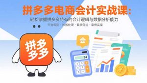 拼多多电商会计实战课:轻松掌握拼多多特有的会计逻辑与数据分析能力-网创项目