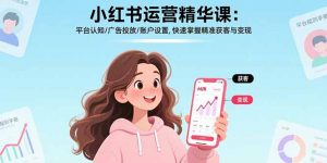 小红书运营精华课：平台认知/广告投放/账户设置,快速掌握精准获客与变现-网创项目