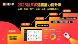 2025拼多多运营能力提升课：认知→基础→推广→活动→玩法，五阶成长路径-网创项目