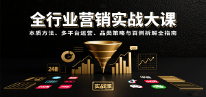 全行业营销实战大课：本质方法、多平台运营、品类策略与百例拆解全指南-网创项目