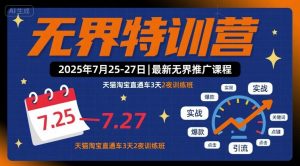 无界特训营2025年7月25-27日,最新无界推广课程,天猫淘宝直通车3天2夜训练班-网创项目