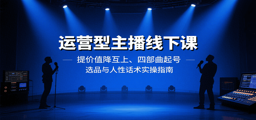 运营型主播线下课：提价值降互上、四部曲起号、选品与人性话术实操指南-网创项目