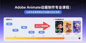 Adobe Animate动画制作专业课程：从软件安装到商业作品输出的全流程-网创项目