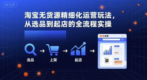 淘宝无货源精细化运营玩法，从选品到起店的全流程实操-网创项目