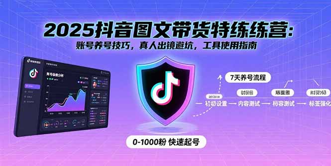 2025抖音图文带货特练营：账号养号技巧，真人出镜避坑，工具使用指南-网创项目