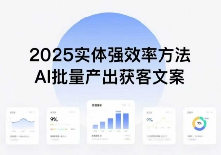 实体强效率方法：AI批量产出获客文案，2025年普通人拥抱AI，实现实体创收-网创项目