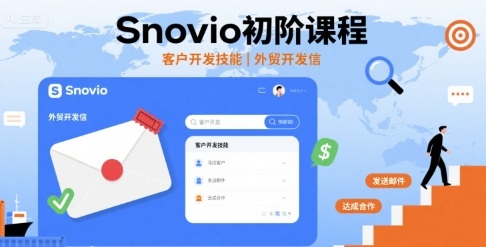 Snovio初阶课程，客户开发技能，外贸开发信-网创项目