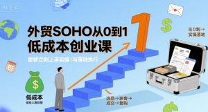 外贸SOHO从0到1低成本创业课，能够立刻上手实操与落地执行-网创项目
