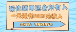 操作简单适合所有人全自动挂机项目,一天能有1000元收入,低成本,可矩…-网创项目