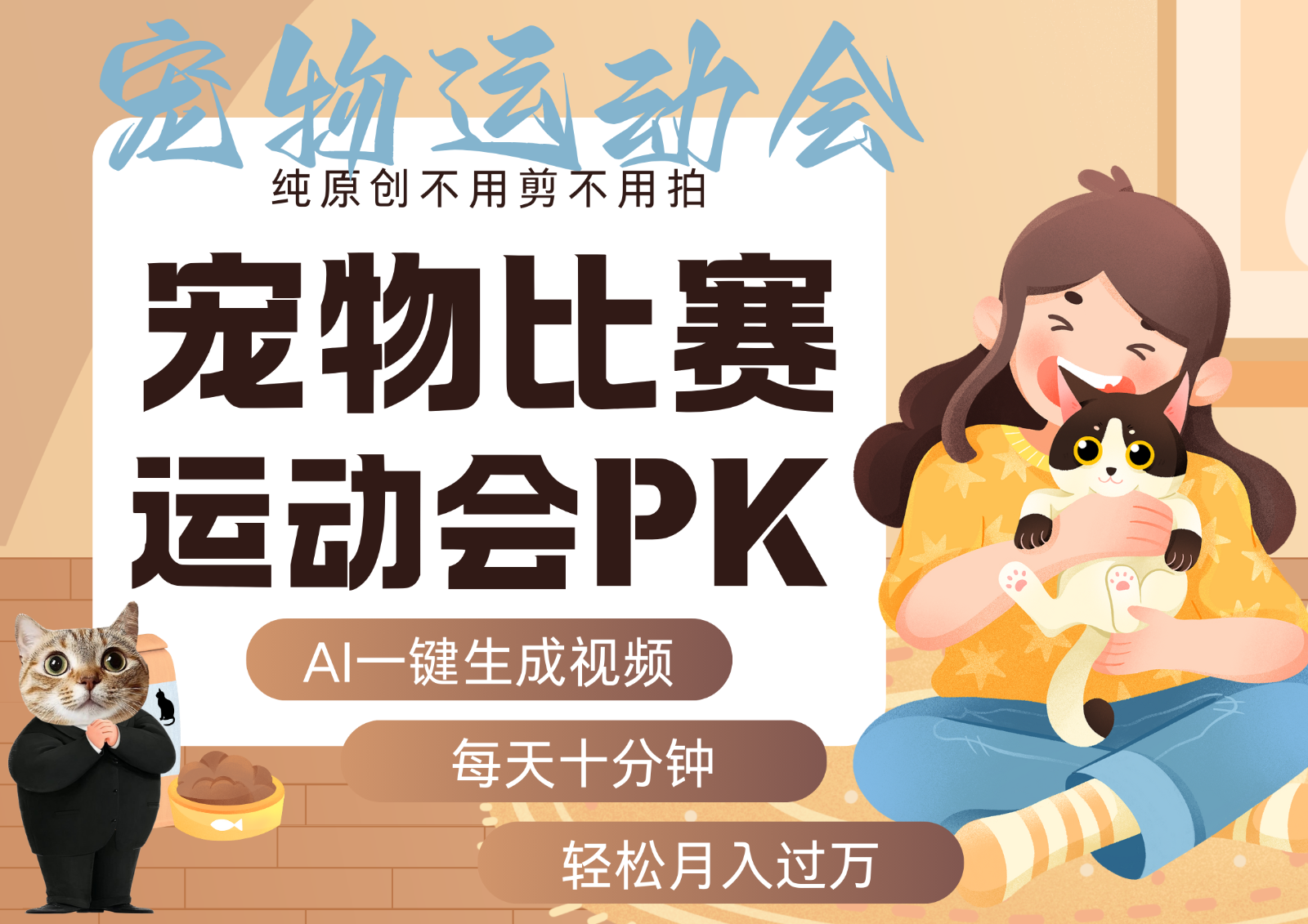AI萌宠运动员跳水 射击 篮球 足球比赛 每天十分钟 附详细提示词文案库 代替做…-网创项目