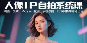 人像IP自拍系统课：构图、光线、Pose、氛围、手机修图 15章实操学完即出片-网创项目