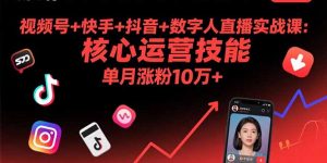 视频号+快手+抖音+数字人直播实战课(9月-网创项目