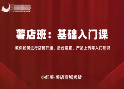 小红薯薯店商城卖货，基础入门课，教你如何进行店铺开通、后台设置、产品上传等入门知识-网创项目