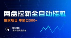 网盘拉新全自动挂G,独家项目,全自动运行完成拉新做任务,单窗口3张+【揭秘】-网创项目