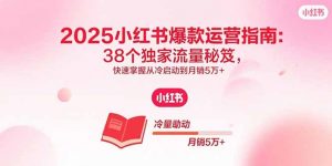 2025小红书爆款运营指南：38个独家流量秘笈，快速掌握从冷启动到月销5万+-网创项目