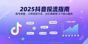 2025抖音投流指南，账号准备、三种投放方式、出价策略等12个核心模块-网创项目