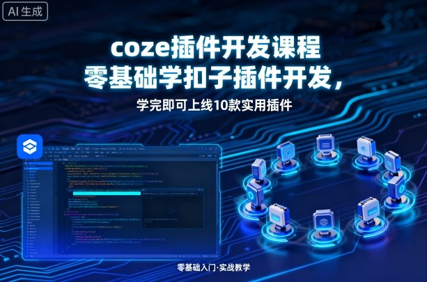 coze插件开发课程，零基础学扣子插件开发，学完即可上线10款实用插件-网创项目
